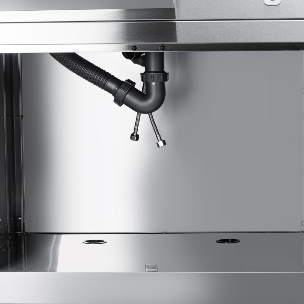 Faucet and sink with cabinet